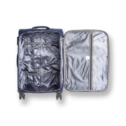 Bagaglio a mano blu Romeo Gigli Milano in tessuto con ruote spinner