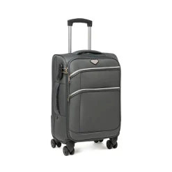 Bagaglio a mano Romeo Gigli Milano grigio in tessuto con ruote spinner