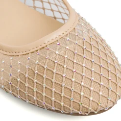 Ballerine beige da Donna con inserti in rete e cristalli Lora Ferres