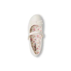 Ballerine bianche effetto iridescente da Ragazza con fiocco Dieci Baci