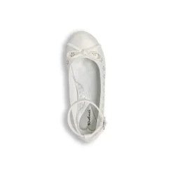 Ballerine da Bambina avorio con trafori floreali Dieci Baci