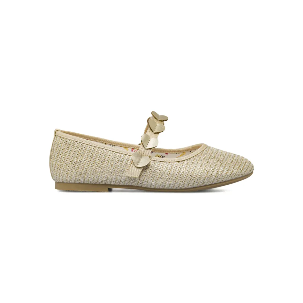 Ballerine da Bambina oro con fascetta a cuori Dieci Baci