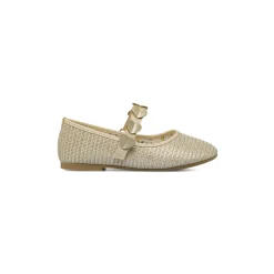 Ballerine da Bambina oro con glitter e cinturino Dieci Baci