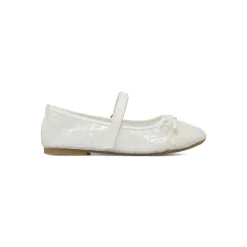Ballerine da ragazza bianche in pizzo con paillettes Dieci Baci