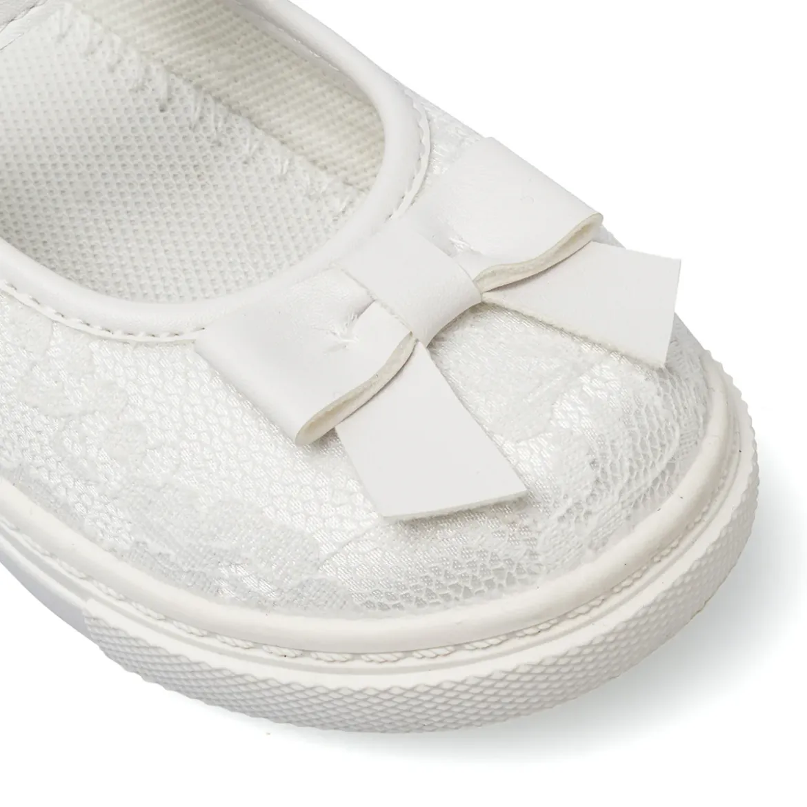 Ballerine Primi passi da bambina bianche Le scarpe di Alice con pizzo