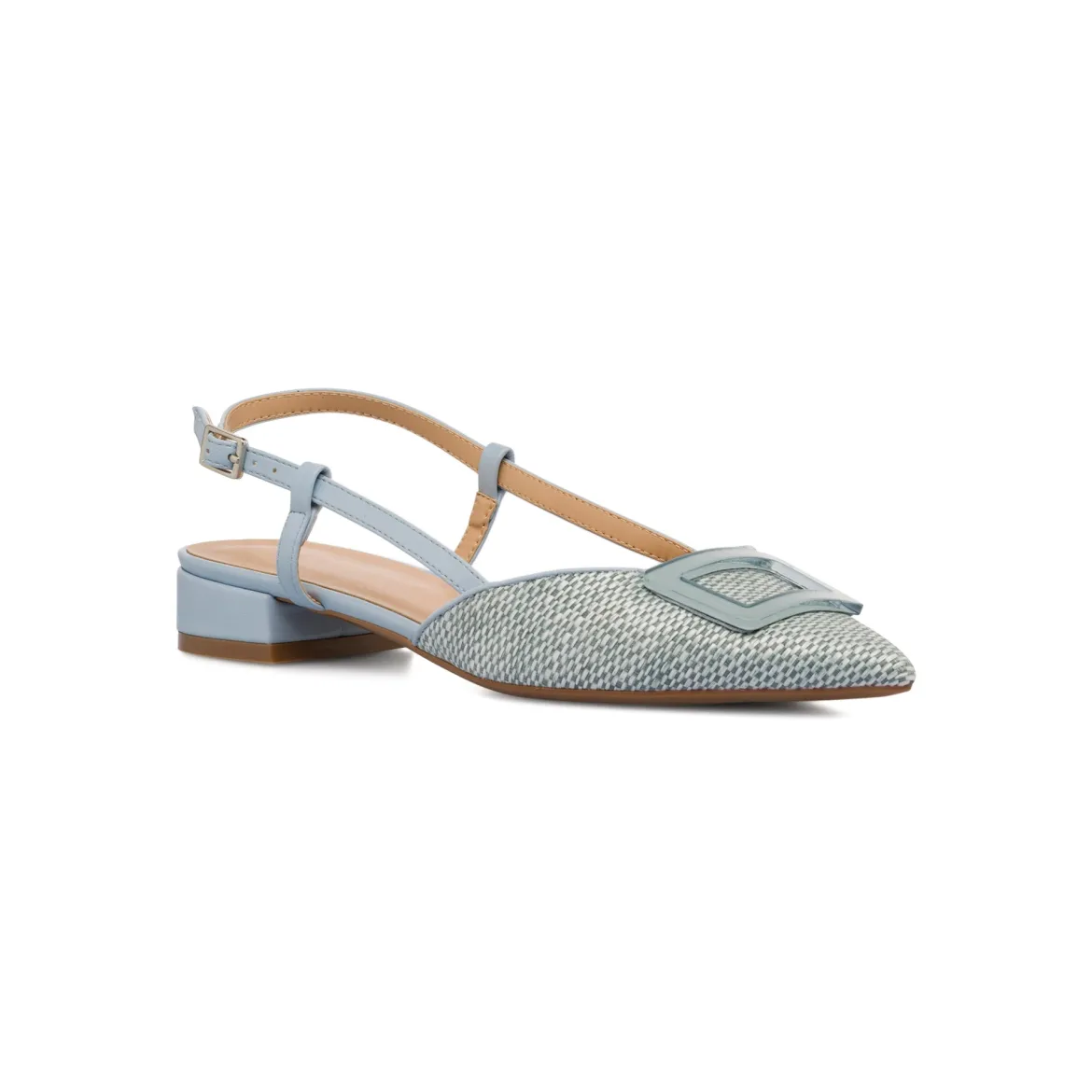 Ballerine slingback azzurre da Donna con fibbia Swish Jeans