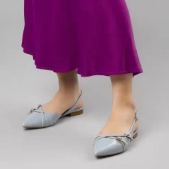 Ballerine slingback da donna azzurre Lora Ferres con fibbie