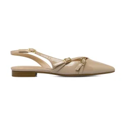 Ballerine slingback da donna beige con fibbie dorate Lora Ferres