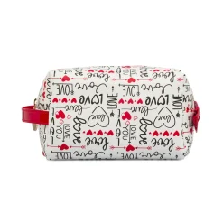 Beauty case Bianco Donna con stampa Love e fiocco rosso Camomilla