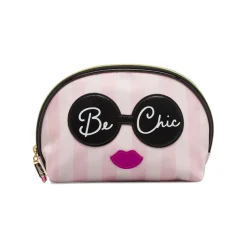 Beauty case da Donna Rosa a righe con grafica Be Chic charm Camomilla