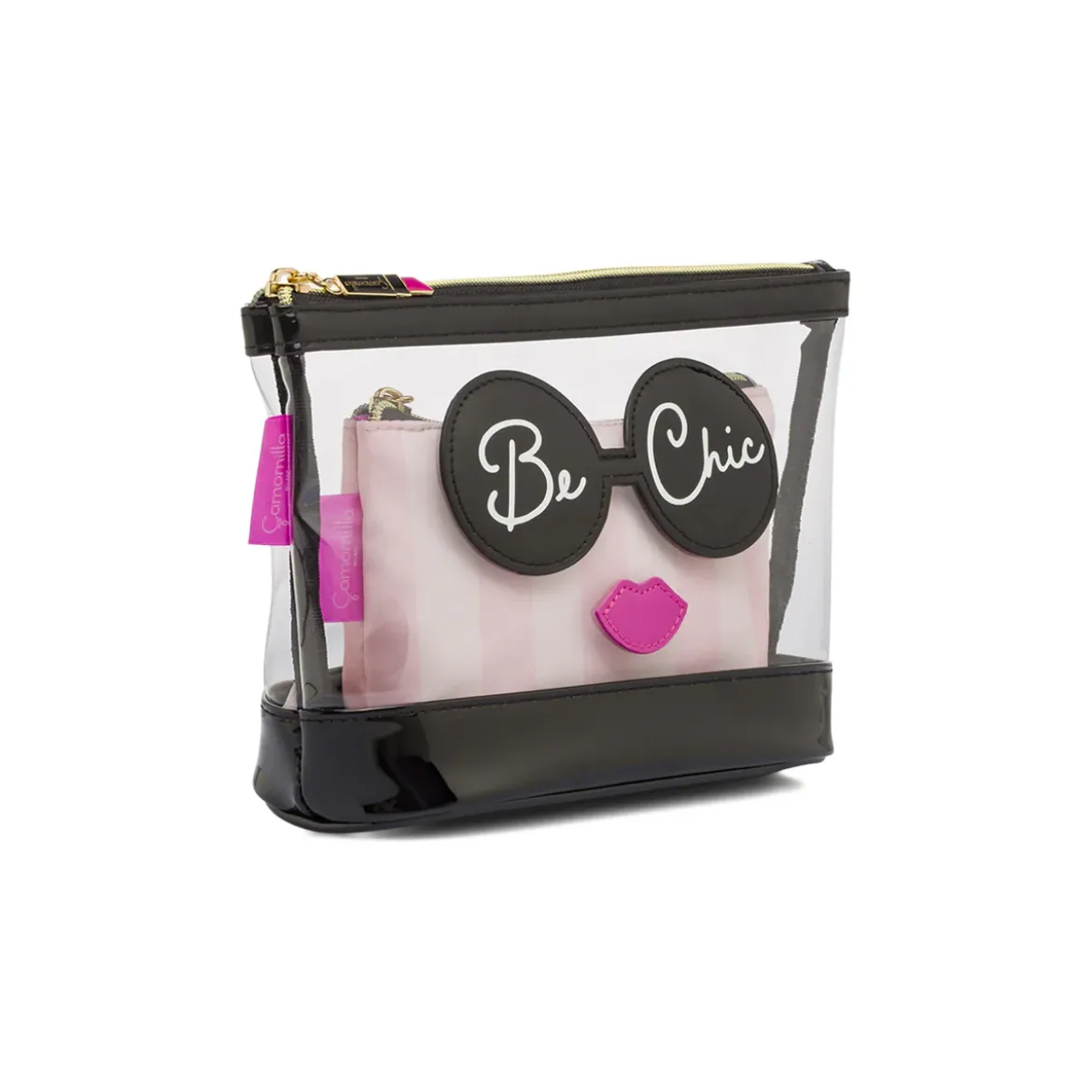 Beauty case da Donna Rosa con pochette interna Be Chic Camomilla