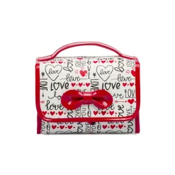 Beauty case Donna Bianco con stampa cuori e chiusura velcro Camomilla