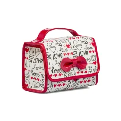 Beauty case Donna Bianco con stampa cuori e chiusura velcro Camomilla