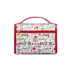 Beauty case Donna Bianco con stampa cuori e chiusura velcro Camomilla