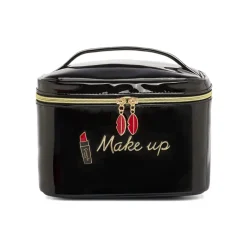Beauty case Nero da Donna con scritta Make up e charms Camomilla
