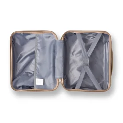 Beauty case rigido da viaggio beige con fascia Romeo Gigli Milano