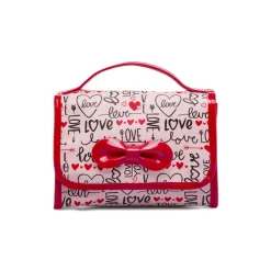 Beauty case Rosa Donna con fantasia cuori e chiusura velcro Camomilla