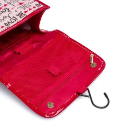 Beauty case Rosa Donna con fantasia cuori e chiusura velcro Camomilla