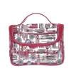 Beauty case trasparente con manico e stampe rosa Camomilla Milano