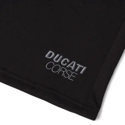Bermuda sportivi neri da Uomo con tasche e logo ricamato Ducati Corse