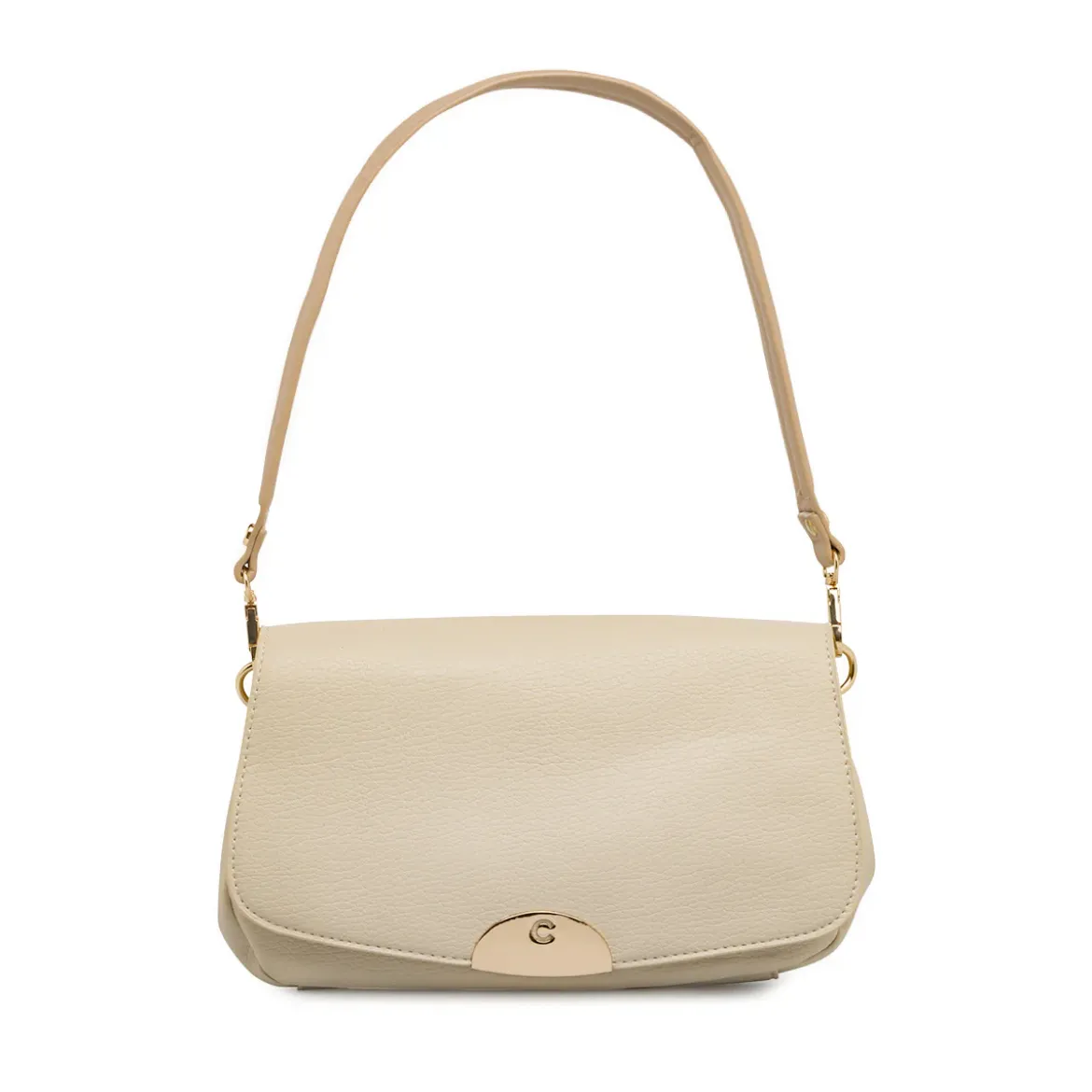 Borsa a mano beige da Donna con logo in metallo Carrera Jeans