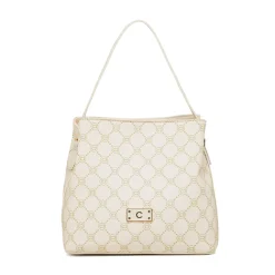 Borsa a mano bianco off-white da Donna con logo dorato Carrera Jeans