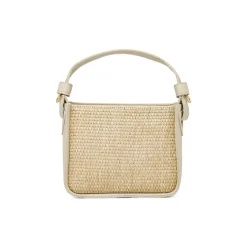 Borsa a mano da Donna Beige effetto paglia Lora Ferres