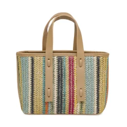Borsa a mano da Donna multicolore effetto paglia Lora Ferres
