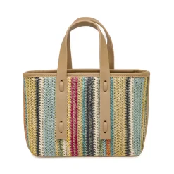 Borsa a mano da Donna multicolore effetto paglia Lora Ferres