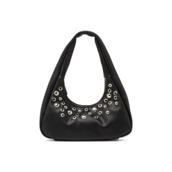 Borsa a mano nera da Donna con occhielli metallici Lora Ferres