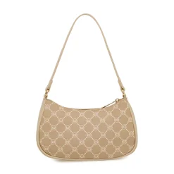 Borsa a spalla beige da Donna con stampa monogram Carrera Jeans