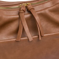 Borsa a spalla beige da Donna con tasca e zip Lora Ferres