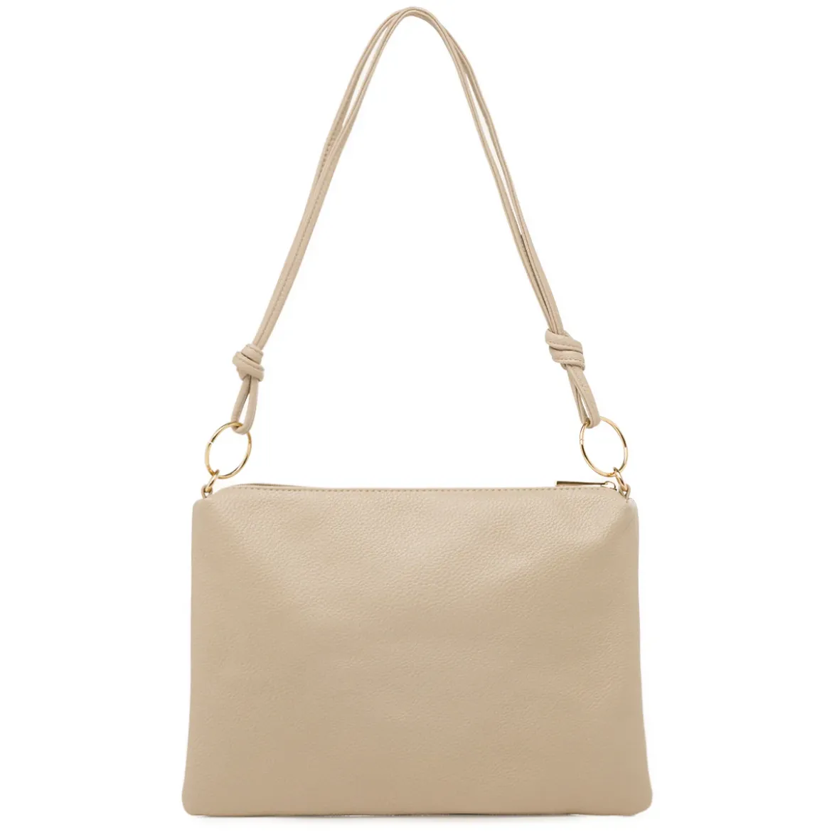 Borsa a spalla beige da Donna con rifiniture dorate Lora Ferres