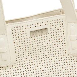 Borsa a spalla bianca da Donna con dettaglio traforato Lora Ferres