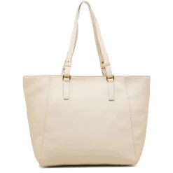 Borsa a spalla bianca off-white da Donna con logo pendente dorato Lumberjack