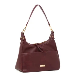 Borsa a spalla Bordeaux da Donna con tasca frontale Lora Ferres