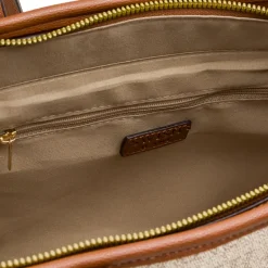 Borsa a spalla da donna beige e con dettagli marroni Swish Jeans