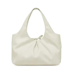 Borsa a spalla da donna bianca Lora Ferres morbida con fiocco