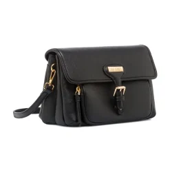 Borsa a Spalla da Donna Nera con Patta Lora Ferres