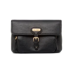 Borsa a Spalla da Donna Nera con Patta Lora Ferres