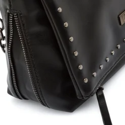 Borsa a Spalla da Donna Nera con Borchie e Catena Lora Ferres