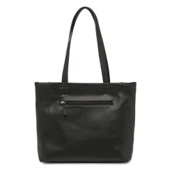 Borsa a spalla da donna nera Lora Ferres con zip e tasche esterne