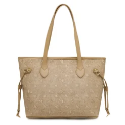 Borsa a Spalla Marrone con Manico a Occhielli Swish Jeans