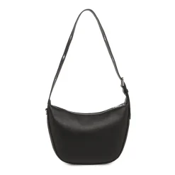 Borsa a Spalla Nera con Manico a Occhielli Swish Jeans