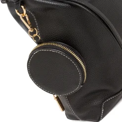Borsa a spalla nera da Donna con cuciture a vista Lora Ferres