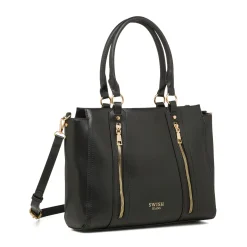 Borsa a spalla nera da Donna con dettagli zip Swish Jeans