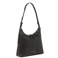 Borsa a spalla nera da Donna con zip e logo Lora Ferres