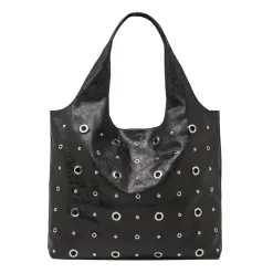 Borsa a spalla nera da Donna con borchie e occhielli Lora Ferres