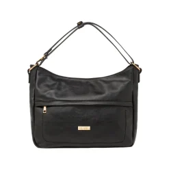 Borsa a spalla nera da Donna con tasca e logo frontale Lora Ferres