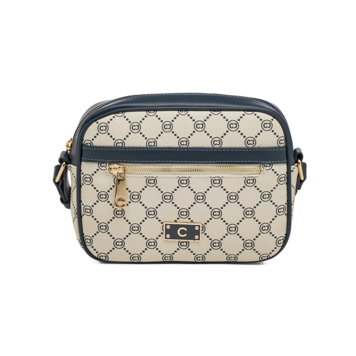 Borsa a tracolla beige da Donna con dettagli blu Carrera Jeans